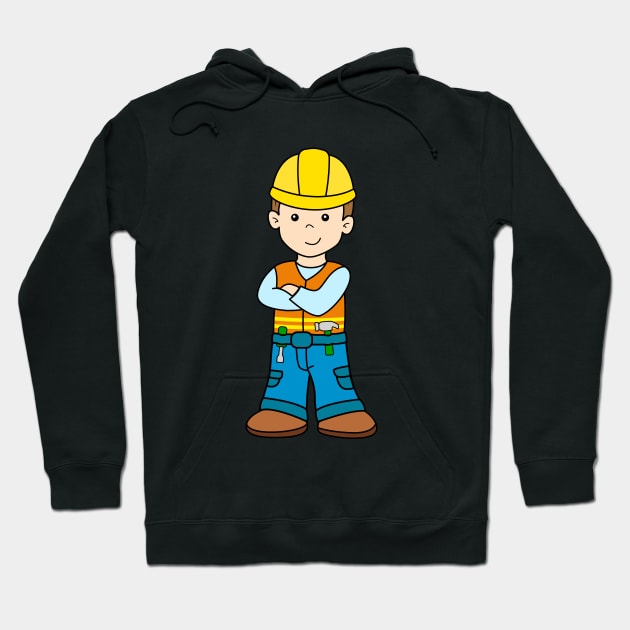 Construction Worker Boy Hoodie by samshirts